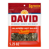 DAVID front packaging showing jalapeño hot salsa flavor and convenience
