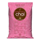 David Rio Flamingo Vanilla canister front showing label and size for shelf-ready convenience