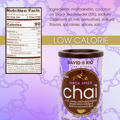 David Rio prepared hot chai latte with creamy foam and warmth