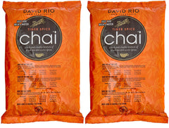 David Rio front packaging showing two large chai bags and brand benefit
