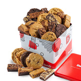 David's COOKIES front tin crate showcasing an attractive gift-ready package