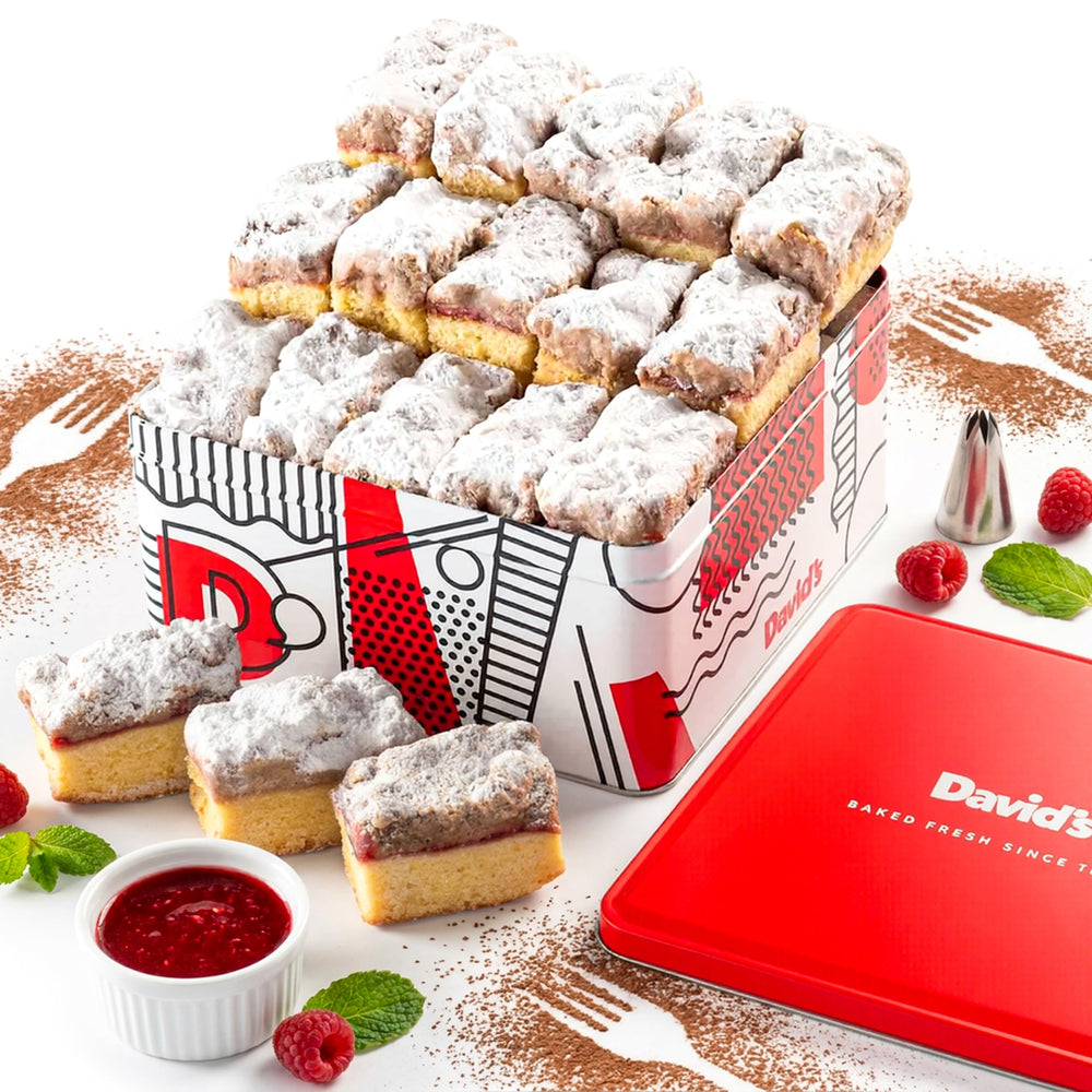 David's COOKIES front tin packaging showing attractive gift presentation and brand recognition