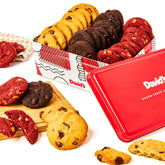 David's COOKIES front tin showing colorful packaging and gift-ready presentation