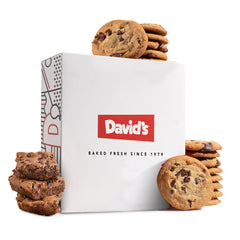 David's COOKIES gift box front view showing branded packaging and attractive presentation