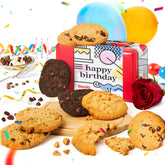 David's Cookies front tin showing birthday design and ready-to-gift appeal