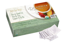Davidson's front packaging showing 100-count hibiscus tea for vivid flavor
