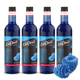DaVinci Gourmet front bottle view showing vibrant blue syrup and clear branding benefit: instant menu color