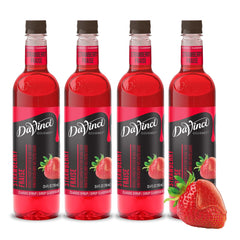 DaVinci Gourmet bottle front packaging showing strawberry syrup and brand clarity