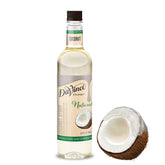 DaVinci Gourmet coconut front packaging showing bottle and natural flavor benefits