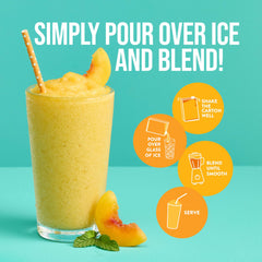 DaVinci Gourmet blended mango smoothie in glass showing vibrant color and refreshment