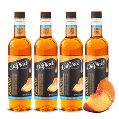 DaVinci Gourmet front packaging showing four 25.4 oz bottles, convenient stock