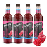 DaVinci Gourmet bottle front showing raspberry syrup and clear labeling for cafés