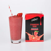 DaVinci Gourmet bottle front label showing strawberry mix benefits