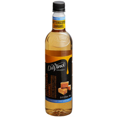 DaVinci Gourmet front label showing sugar-free butterscotch syrup, clear flavor identification
