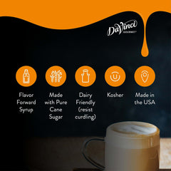 DaVinci Gourmet Raspberry added to latte showing vibrant berry flavor without curdling