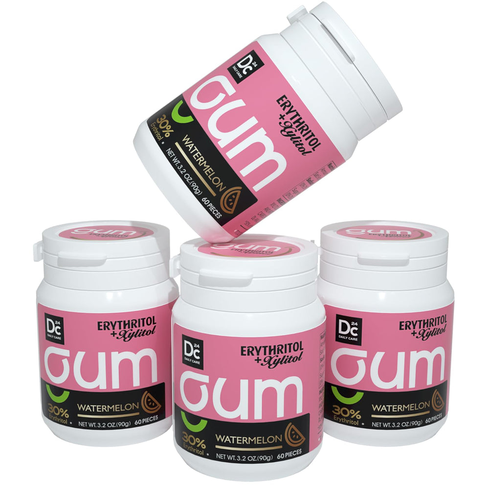 DC24 DAILY CARE front packaging showing watermelon gum and pack benefits