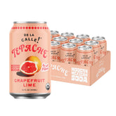 De La Calle Tepache front can showing grapefruit lime branding and bright design benefits portable refreshment