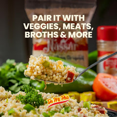 De Mi Pais handmade couscous detail emphasizing artisanal texture and authenticity