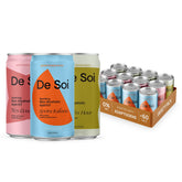 De Soi front-facing pack showing trio cans and branding, ideal for gifting