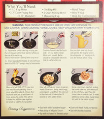 Dean Jacob's funnel cake frying in pan demonstrating quick golden results