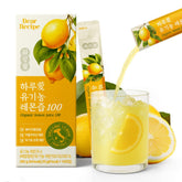 Dear Recipe front packaging showing organic lemon sticks, convenient on-the-go flavor