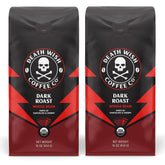 Death Wish Coffee front packaging showing bold branding and organic badge