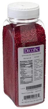 DecoPac front packaging showing 26 oz resealable jar and label, adds convenience