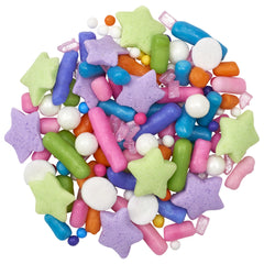 DecoPac close-up of mixed quins, pearls and nonpareils showing texture and sparkle