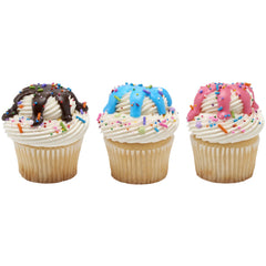 DecoPac sprinkles scattered on frosted cake adding color and visual interest