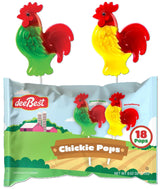 Dee Best front packaging showing 18-count rooster pops and bright colors for easy identification
