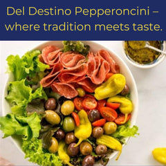 Del Destino pepperoncini close-up showing texture and crisp bite benefit