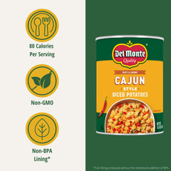 Del Monte skillet with Cajun diced potatoes browning, quick crisping for meals