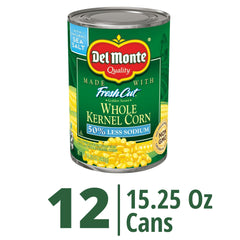 Del Monte can close-up label highlighting reduced sodium claim