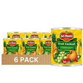 Del Monte front packaging 30 oz can showing mixed fruit and brand benefit