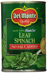 Del Monte can front view showing label and pull-tab, convenient ready-to-use greens