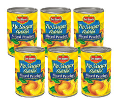 Del Monte front packaging showing six cans and easy pantry storage benefit