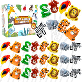 DelicYum front packaging showing 24-count animal lollipops and colorful display benefit: easy event-ready treats