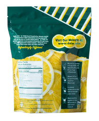 Del's Lemonade single packet close-up highlighting ingredient list and easy portioning