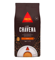 Delta Cafés front packaging of Lote Chávena whole-bean coffee showcasing bag design and weight