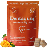 Dentagum front packaging showing Cool Mango flavor and 60 pieces benefit on the go