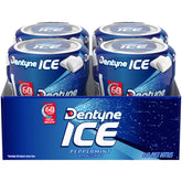 Dentyne front packaging showing four bottles and total pieces for quick selection