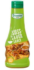 Develey bottle front packaging showing label and 250 ml size, highlights convenience