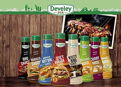 Develey sauce glazed on chicken, showing glossy finish and tasty appeal