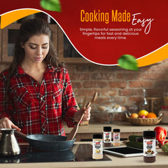 D.F. LUXURY measuring spoon beside spice jars, provides accurate portioning benefit