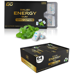 Dialed Gum front packaging showing cool mint and 64pc convenience