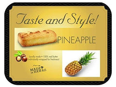 Diamond Bakery cookies on a plate with pineapple, suggesting tropical pairing