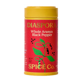 Diaspora Spice Co front packaging showing Aranya Black Pepper with clear label and quality cues