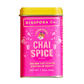 Diaspora Spice Co. front packaging showing chai masala blend, clear labeling and benefit of freshly milled aroma