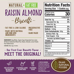 DIJAS Natural Food individually wrapped biscotti highlighting convenience