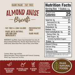 DIJAS Natural Foods individually wrapped biscotti for convenient portion control